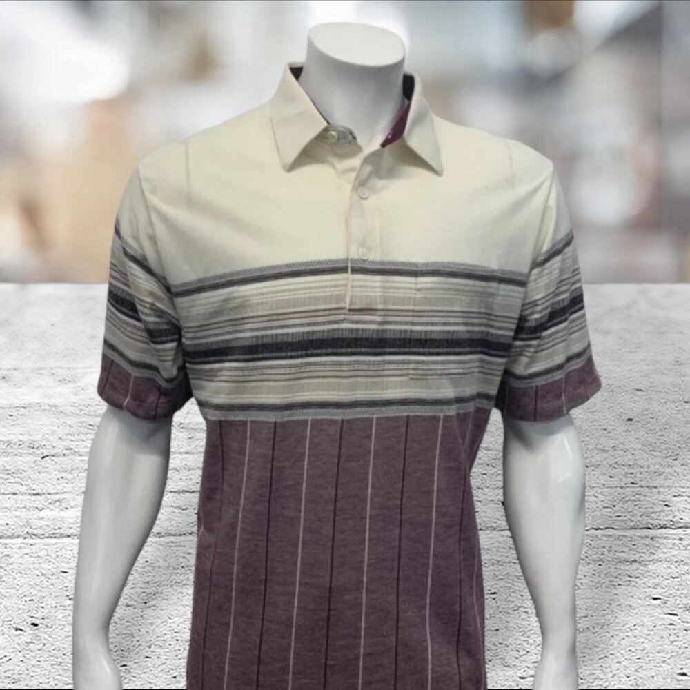 Vintage Palmland Club Men’s Short Sleeve Knit Retro 80-90s Golf Polo Shirt Large
